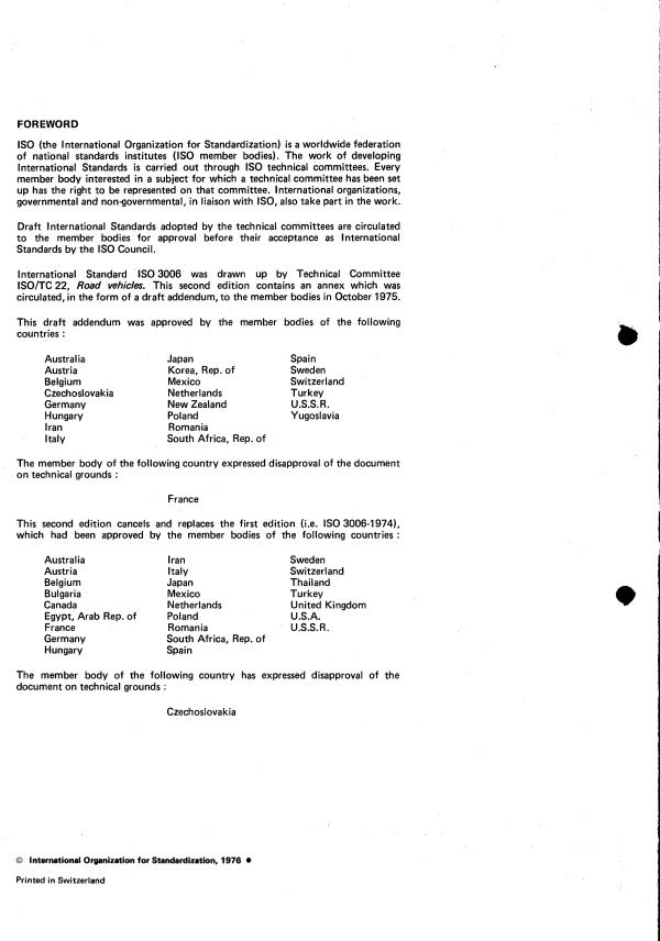 ISO 3006:1976 ISO 3006:1976 - Road vehicles -- Passenger car wheels -- Test method - Page 2 preview