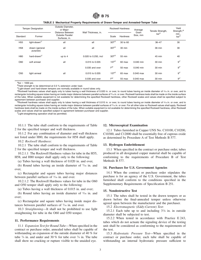 ASTM B75-99 - Standard Specification for Seamless Copper Tube