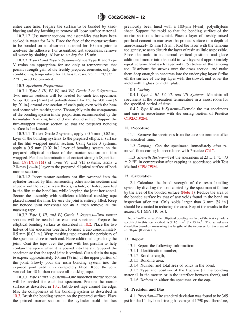 ASTM C882/C882M-12 - Standard Test Method for Bond Strength of Epoxy-Resin Systems Used With Concrete By Slant Shear