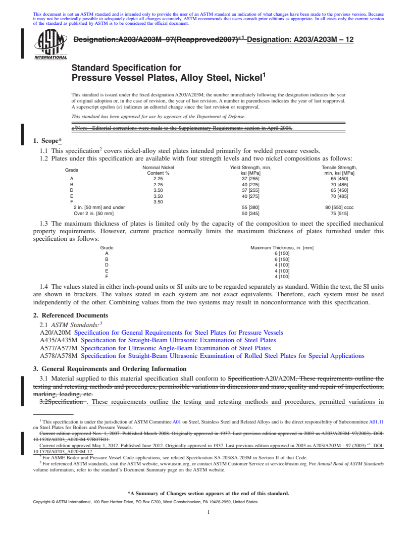 ASTM A203/A203M-12 - Standard Specification For Pressure Vessel Plates ...