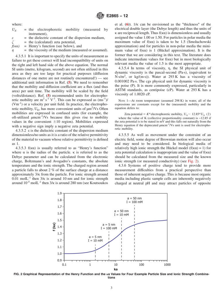 ASTM E2865-12 - Standard Guide for Measurement of Electrophoretic Mobility and Zeta Potential of Nanosized Biological Materials