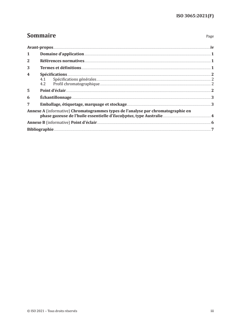 ISO 3065:2021 - Huile essentielle d'Eucalyptus, type Australie
Released:6/2/2021