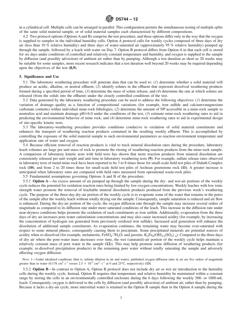 REDLINE ASTM D5744-12 - Standard Test Method for  Laboratory Weathering of Solid Materials Using a Humidity Cell