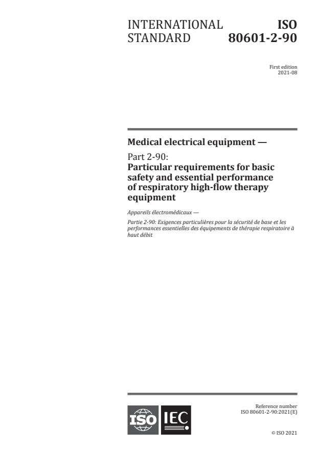 ISO 80601-2-90:2021 - Medical electrical equipment
