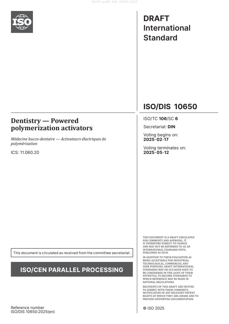 prEN ISO 10650:2025