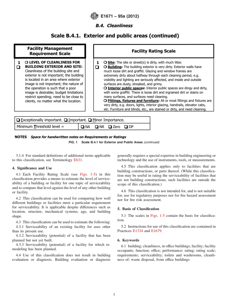 ASTM E1671-95a(2012) - Standard Classification for  Serviceability of an Office Facility for Cleanliness