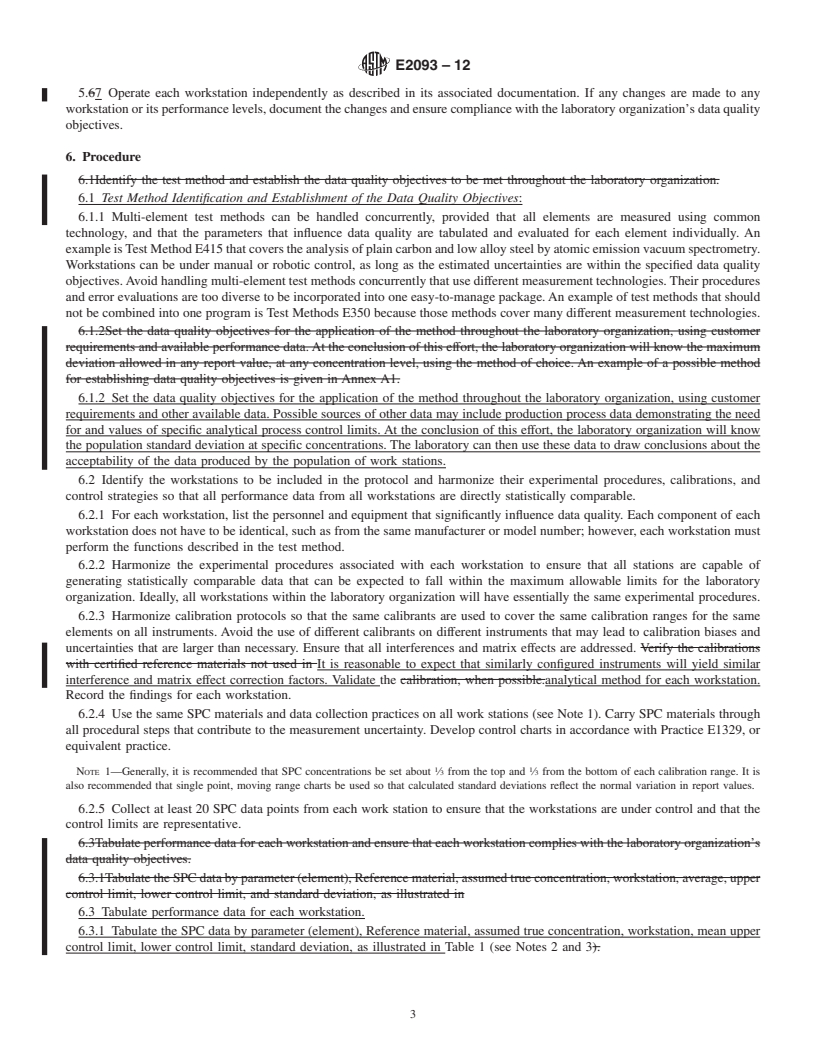 REDLINE ASTM E2093-12 - Standard Guide for Optimizing, Controlling and Assessing Test Method Uncertainties from Multiple Workstations in the Same Laboratory Organization