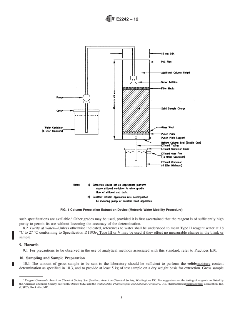 REDLINE ASTM E2242-12 - Standard Test Method for Column Percolation Extraction of Mine Rock by the Meteoric Water Mobility Procedure