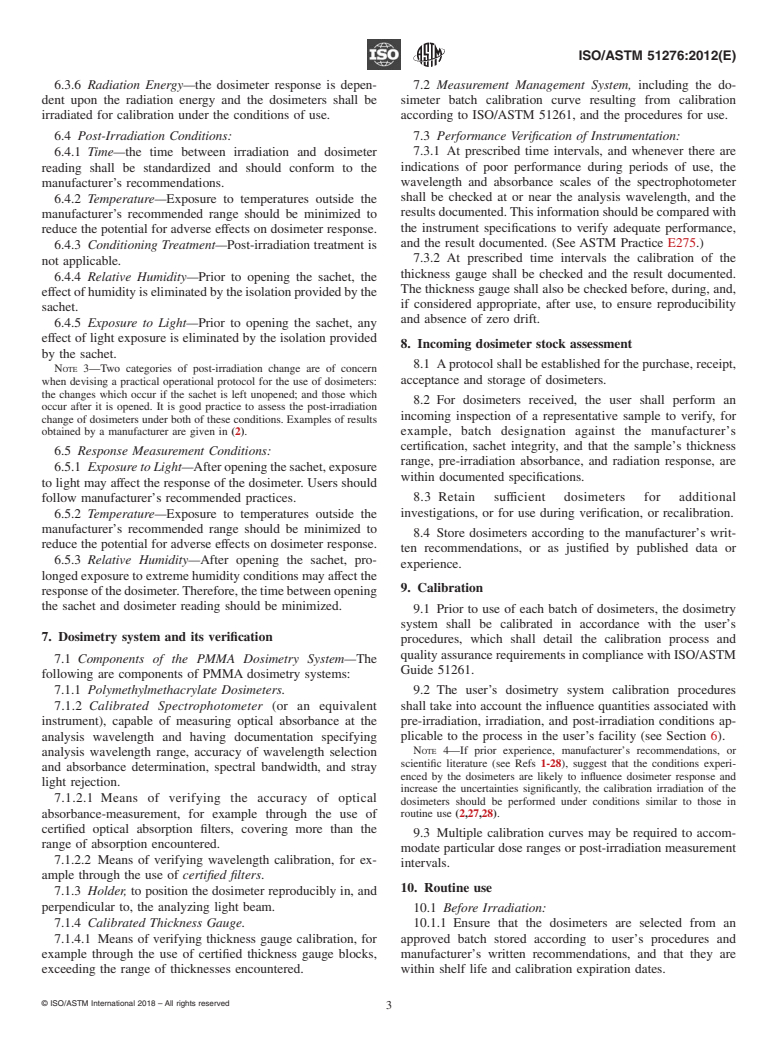 ASTM ISO/ASTM51276-12 - Standard Practice for Use of a Polymethylmethacrylate Dosimetry System