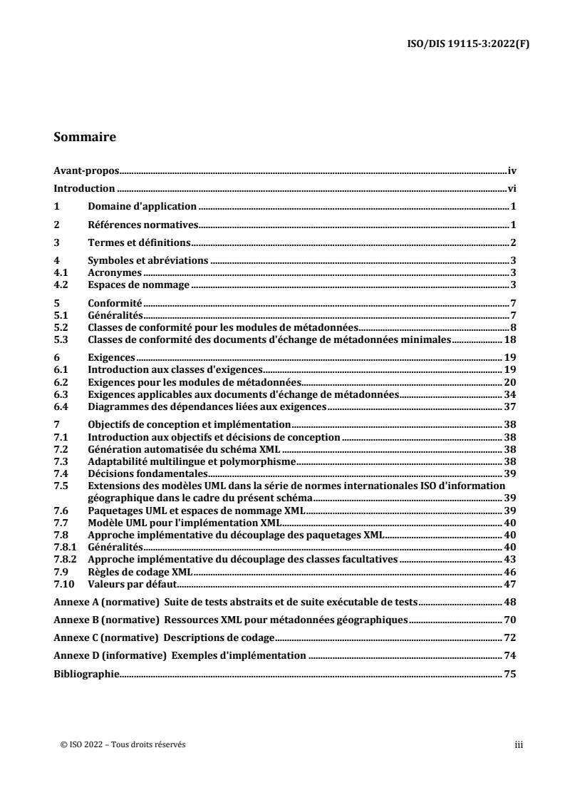 ISO/PRF 19115-3 - Information géographique — Métadonnées — Partie 3: Mise en oeuvre par des schémas XML
Released:1/25/2022