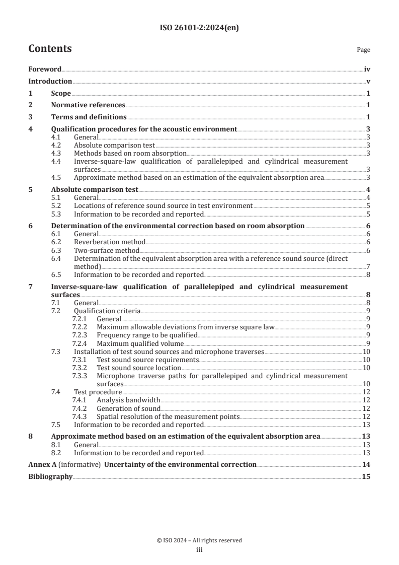 ISO 26101-2:2024 - Acoustics — Test methods for the qualification of the acoustic environment — Part 2: Determination of the environmental correction
Released:6. 06. 2024