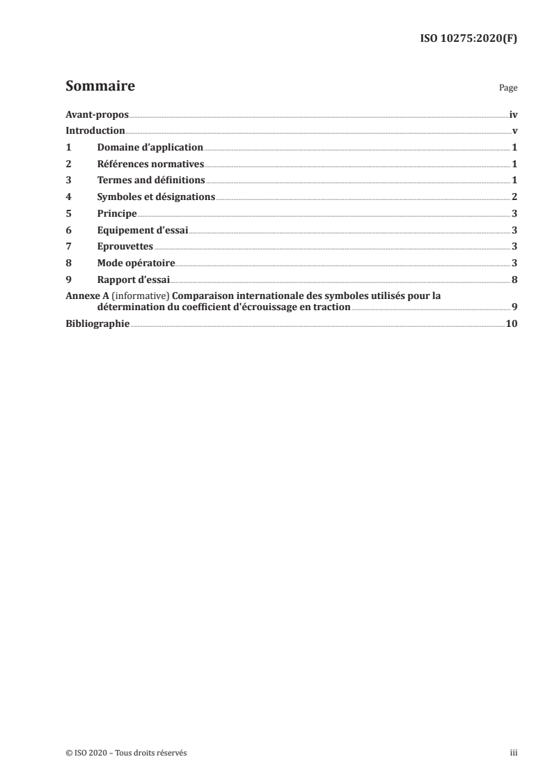 ISO 10275:2020 ISO 10275:2020 - Matériaux métalliques — Tôles et bandes — Détermination du coefficient d'écrouissage en traction
Released:8/19/2020