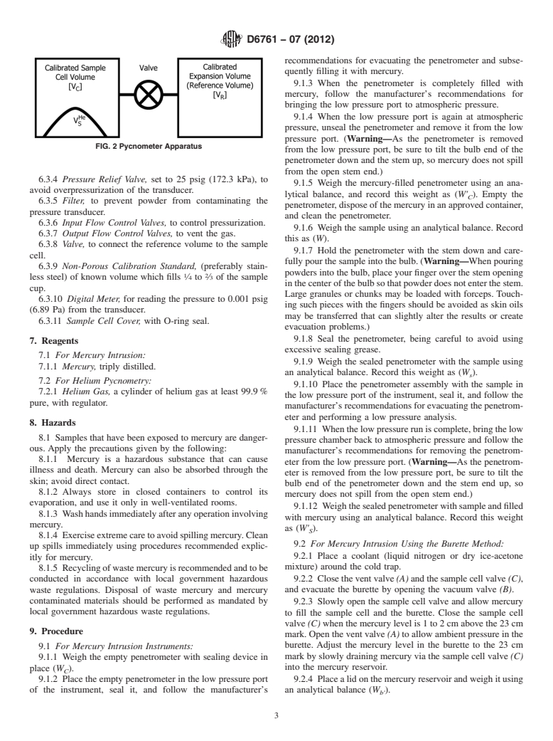 ASTM D6761-07(2012) - Standard Test Method for Determination of the Total Pore Volume of Catalysts and Catalyst Carriers