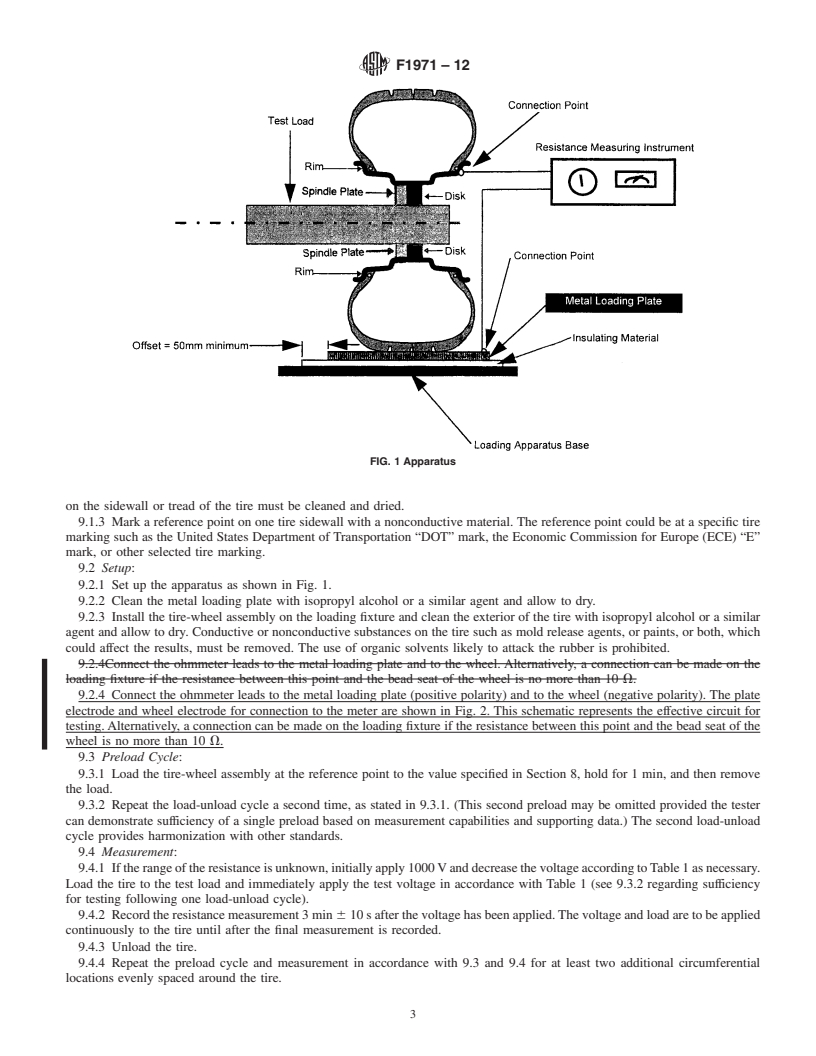 REDLINE ASTM F1971-12 - Standard Test Method for Electrical Resistance of Tires Under Load On the Test Bench