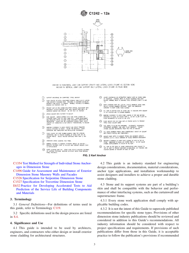 ASTM C1242-12a - Standard Guide for  Selection, Design, and Installation of Dimension Stone Attachment Systems