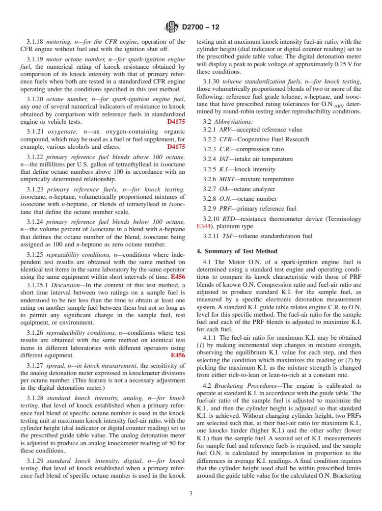 ASTM D2700-12 - Standard Test Method for Motor Octane Number of Spark-Ignition Engine Fuel