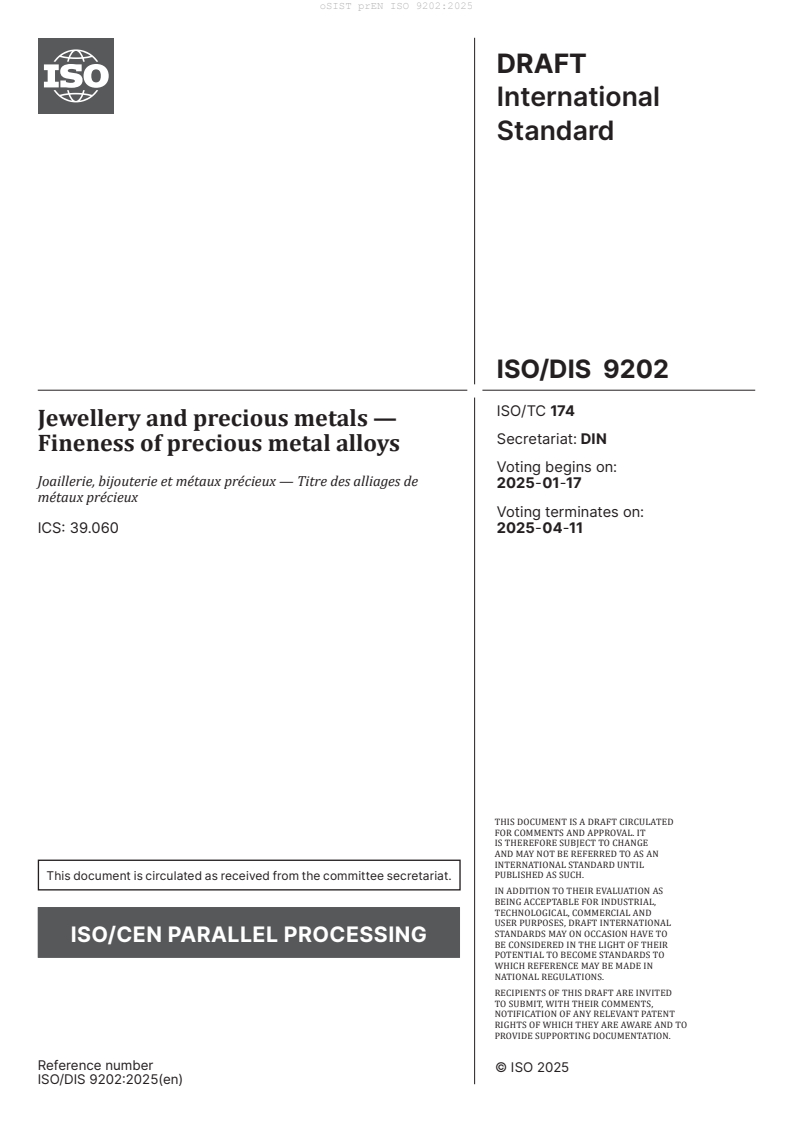 prEN ISO 9202:2025