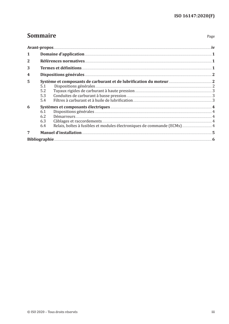ISO 16147:2020 ISO 16147:2020 - Petits navires — Moteurs intérieurs diesels — Éléments des circuits d'alimentation, des systèmes de lubrification et des systèmes électriques fixés sur le moteur
Released:12/15/2020