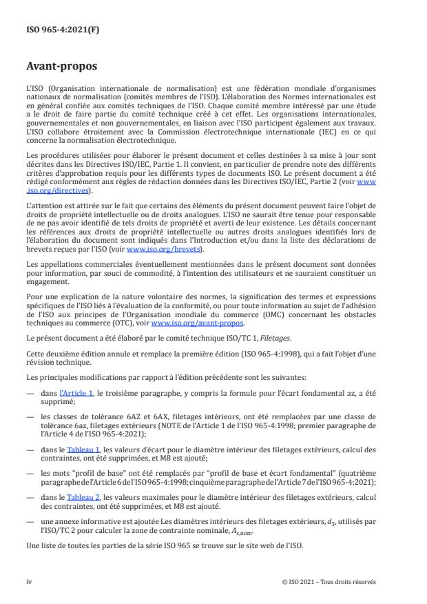 ISO 965-4:2021 ISO 965-4:2021 - Filetages métriques ISO pour usages généraux -- Tolérances - Page 4 preview