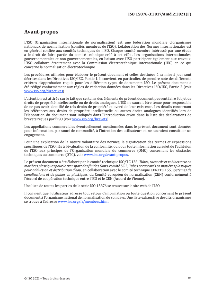 ISO 15876-3:2017/Amd 2:2021 - Systèmes de canalisations en plastique pour les installations d'eau chaude et froide — Polybutène (PB) — Partie 3: Raccords — Amendement 2
Released:10/13/2021
