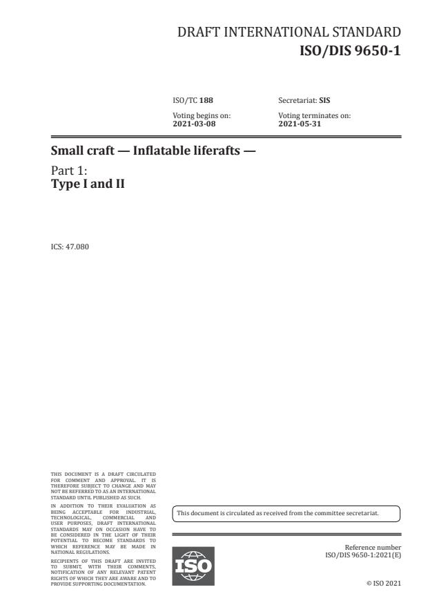 ISO/DIS 9650-1