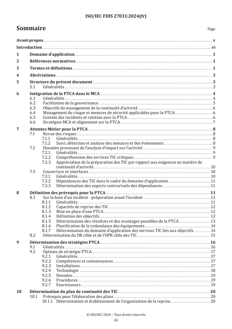 ISO/IEC 27031 - Cybersécurité — Préparation des technologies de l'information et de la communication pour la continuité d'activité
Released:7/17/2024