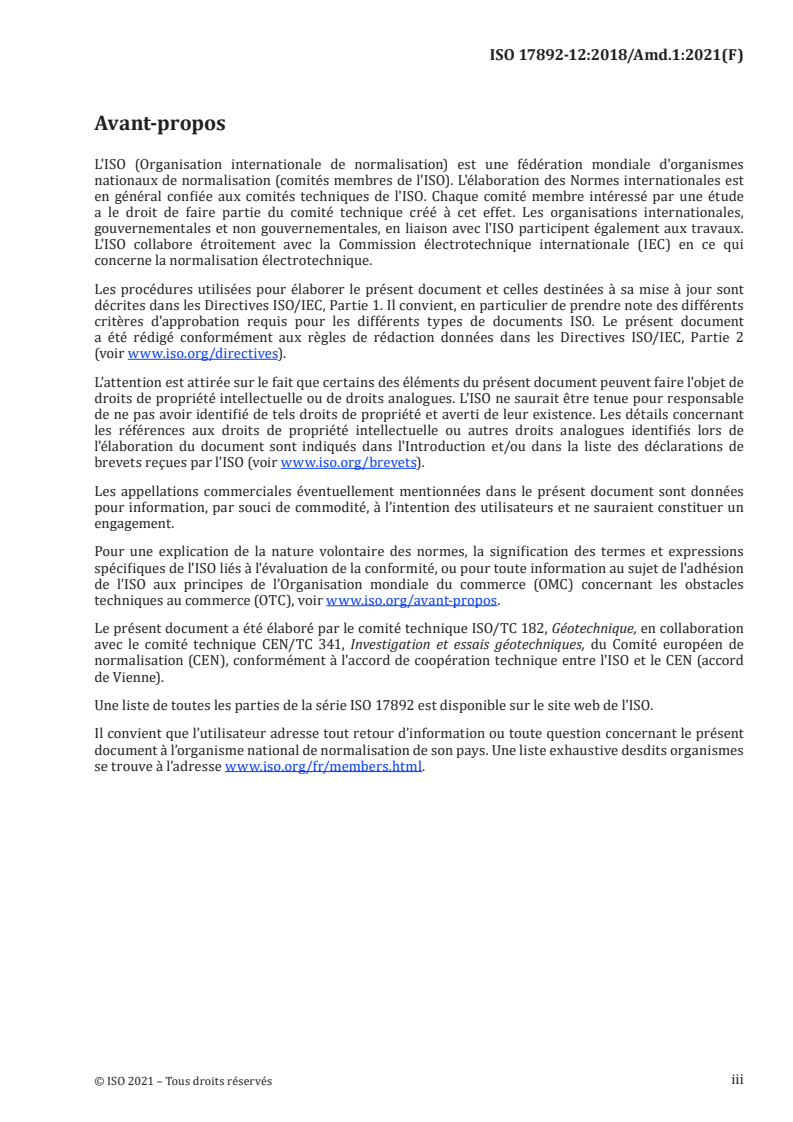 ISO 17892-12:2018/Amd 1:2021 - Reconnaissance et essais géotechniques — Essais de laboratoire sur les sols — Partie 12: Détermination des limites de liquidité et de plasticité — Amendement 1
Released:11/2/2021