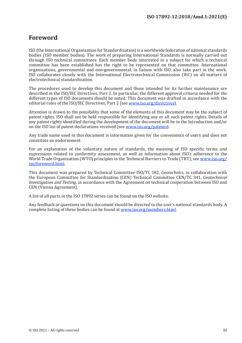 ISO 17892-12:2018/Amd 1:2021 - Geotechnical investigation and testing — Laboratory testing of soil — Part 12: Determination of liquid and plastic limits — Amendment 1
Released:8/24/2021