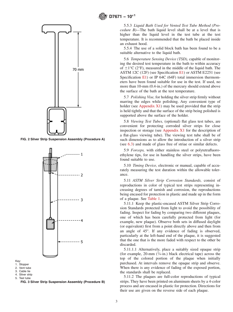 ASTM D7671-10e1 - Standard Test Method for Corrosiveness to Silver by Automotive Spark&ndash;Ignition Engine Fuel&ndash;Silver Strip Method