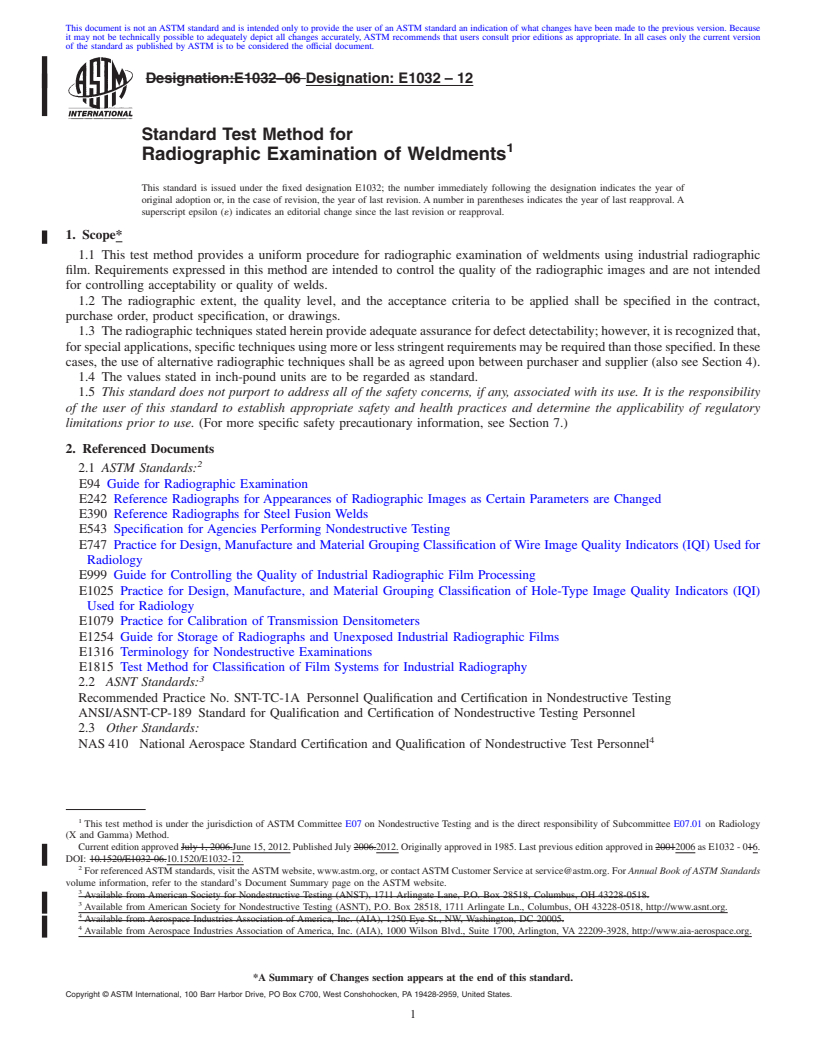 ASTM E1032-12 - Standard Test Method for Radiographic Examination of ...