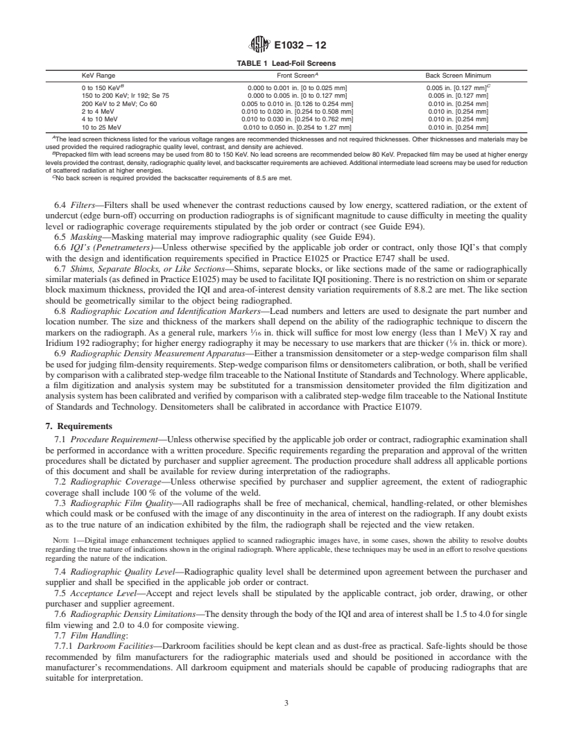 ASTM E1032-12 - Standard Test Method for Radiographic Examination of ...