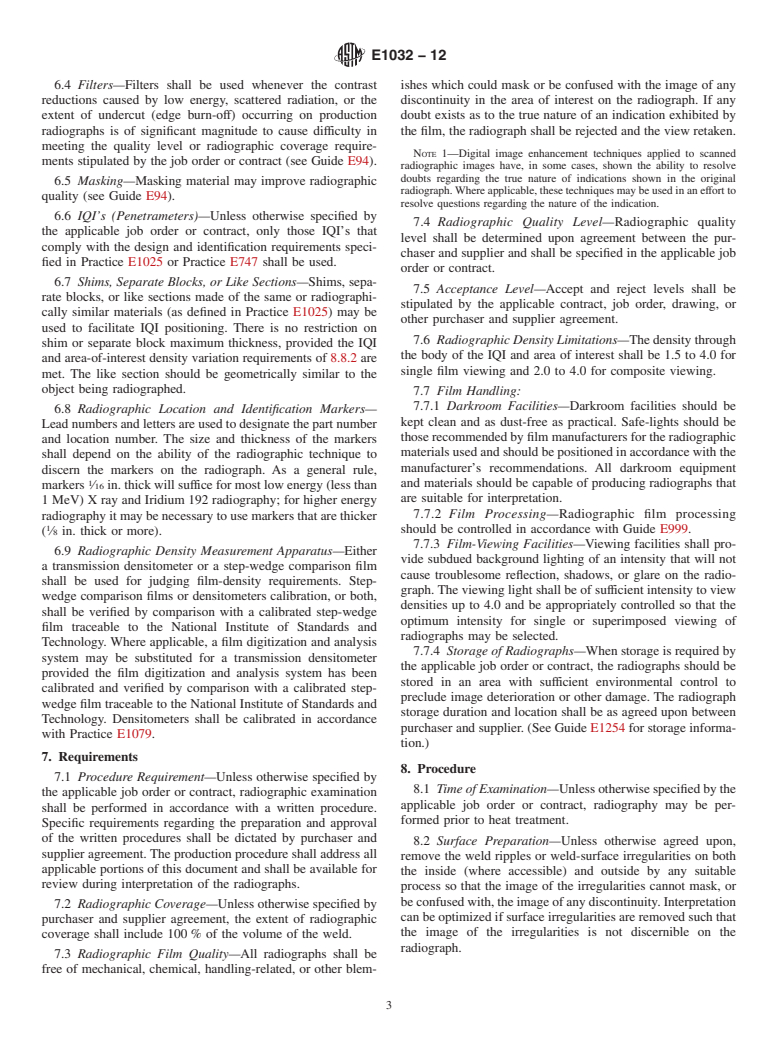 ASTM E1032-12 - Standard Test Method for Radiographic Examination of ...