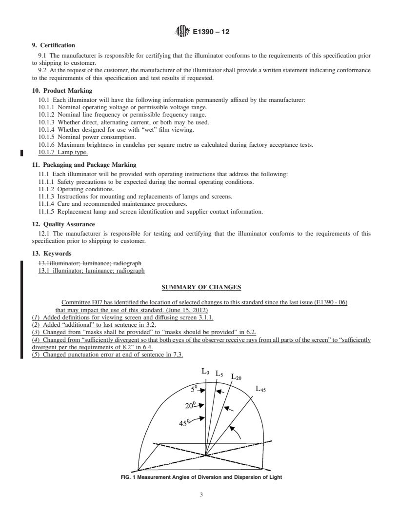 REDLINE ASTM E1390-12 - Standard Specification for Illuminators Used for Viewing Industrial Radiographs