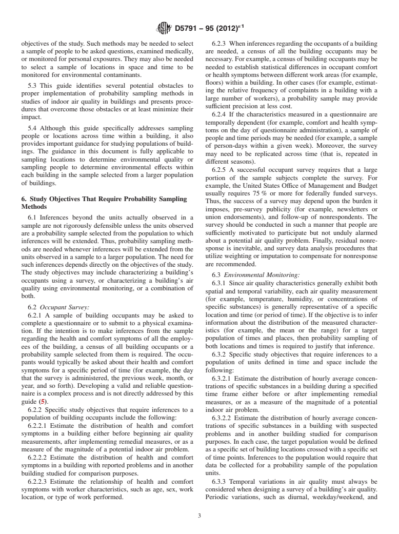 ASTM D5791-95(2012)e1 - Standard Guide for Using Probability Sampling Methods in Studies of Indoor Air Quality in Buildings