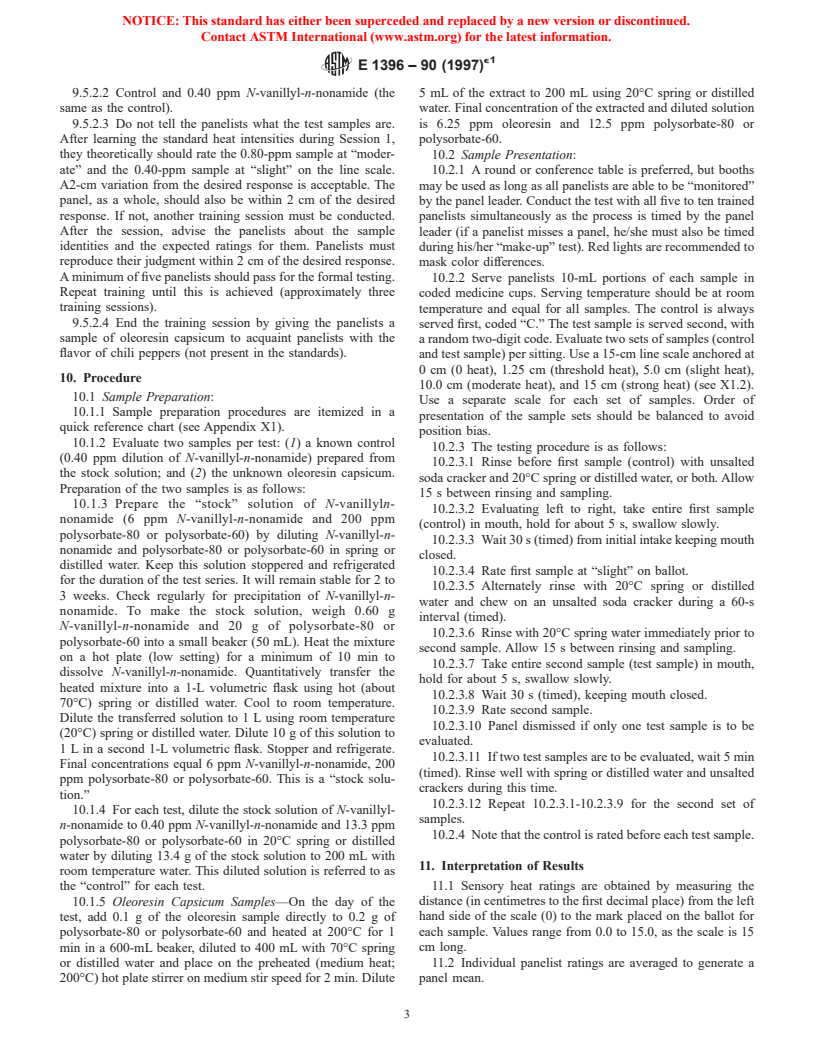 ASTM E1396-90(1997)e1 - Standard Test Method for Sensory Evaluation of Oleoresin Capsicum