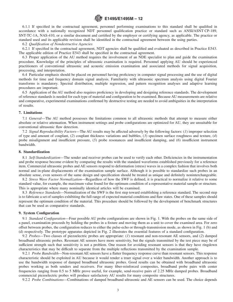 REDLINE ASTM E1495/E1495M-12 - Standard Guide for Acousto-Ultrasonic Assessment of Composites, Laminates, and Bonded Joints