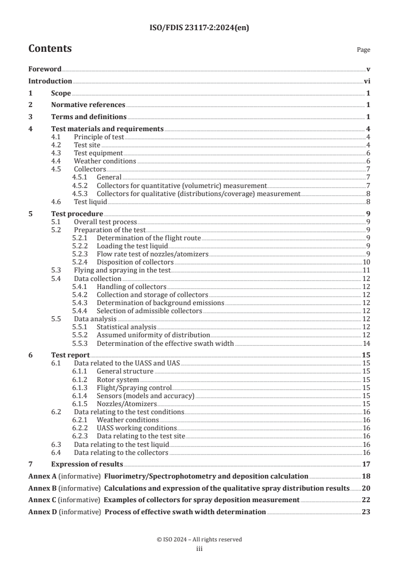 ISO 23117-2 ISO/FDIS 23117-2 - Agricultural and forestry machinery — Unmanned aerial spraying systems — Part 2: Test methods to assess the horizontal transverse spray distribution
Released:11/22/2024