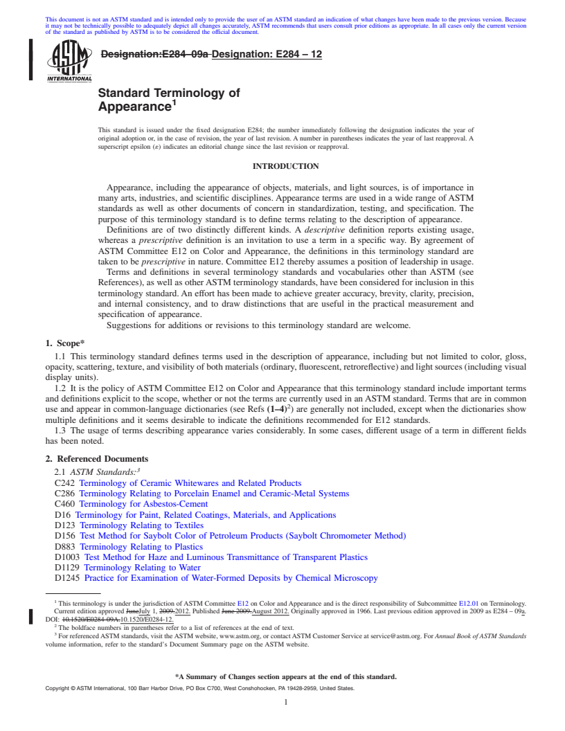 REDLINE ASTM E284-12 - Standard Terminology of Appearance
