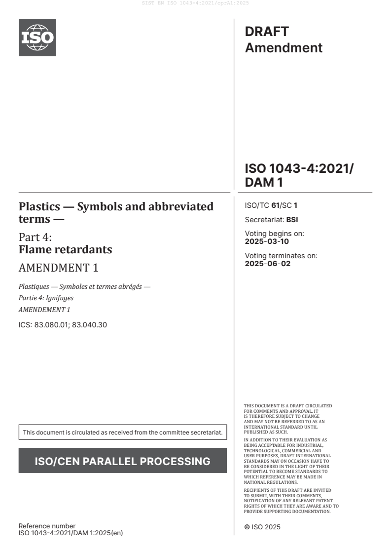 EN ISO 1043-4:2021/oprA1:2025