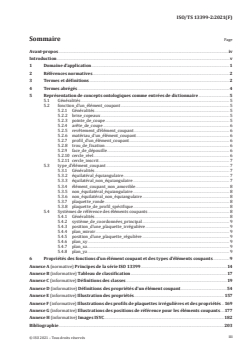 ISO/TS 13399-2:2021 ISO/TS 13399-2:2021 - Représentation et échange des données relatives aux outils coupants — Partie 2: Dictionnaire de référence pour les éléments coupants
Released:11/29/2021 - Page 3 preview