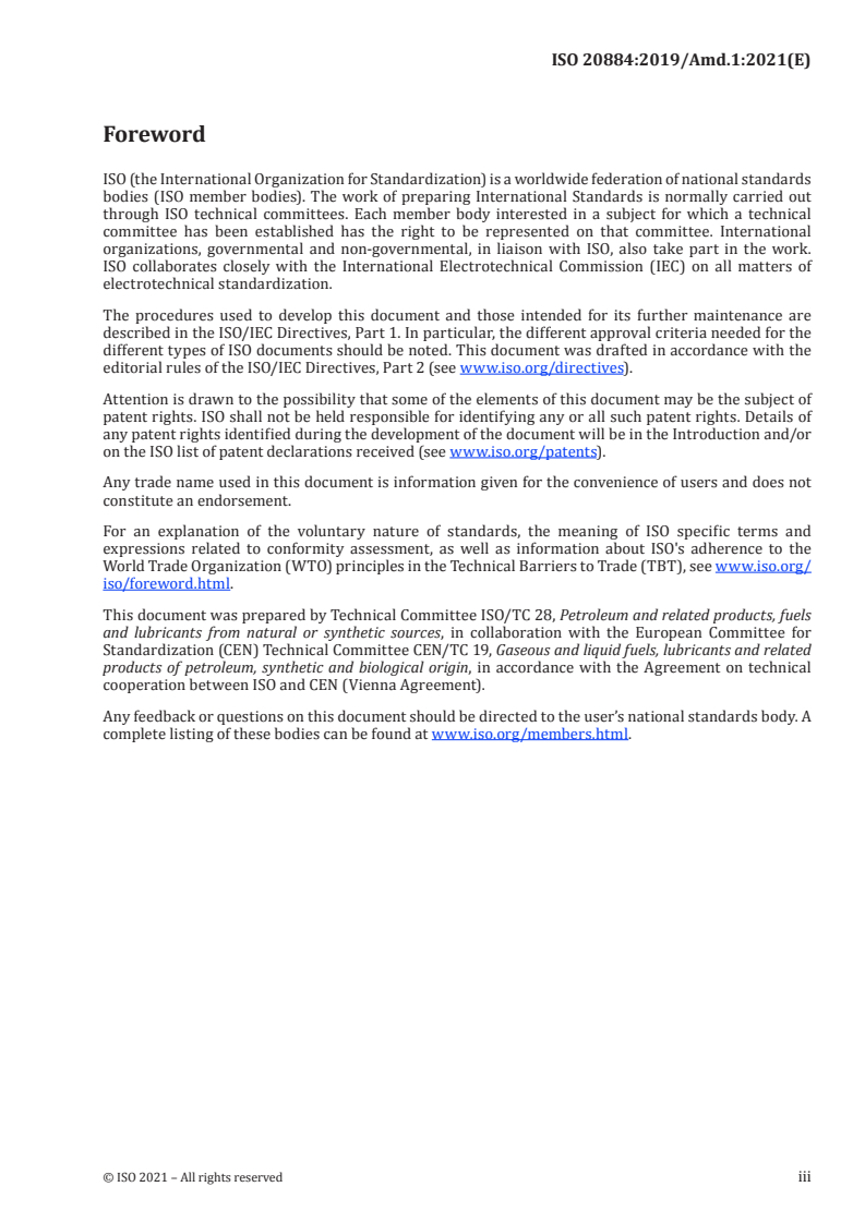 ISO 20884:2019/Amd 1:2021 - Petroleum products — Determination of sulfur content of automotive fuels — Wavelength-dispersive X-ray fluorescence spectrometry — Amendment 1: Addition of the SSD detector to the Monochromatic excitation part of Table 1
Released:9/28/2021