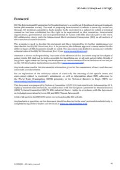 ISO 3691-3:2016/Amd 1:2023 - Industrial trucks — Safety requirements and verification — Part 3: Additional requirements for trucks with elevating operator position and trucks specifically designed to travel with elevated loads — Amendment 1
Released:1. 03. 2023 - Page 3 preview