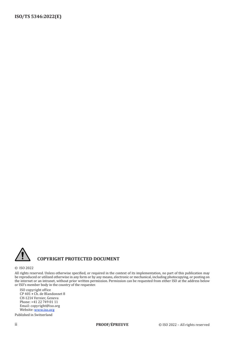 ISO/TS 5346:2022 ISO/TS 5346:2022 - Health informatics — Categorial structure for representation of traditional Chinese medicine clinical decision support system
Released:4/20/2022 - Page 2 preview