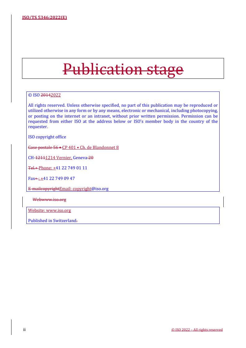 ISO/TS 5346:2022 REDLINE ISO/TS 5346:2022 - Health informatics — Categorial structure for representation of traditional Chinese medicine clinical decision support system
Released:4/20/2022 - Page 2 preview
