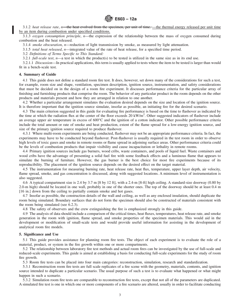 REDLINE ASTM E603-12a - Standard Guide for Room Fire Experiments