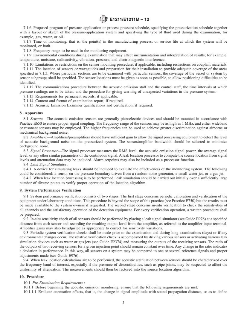 REDLINE ASTM E1211/E1211M-12 - Standard Practice for Leak Detection and Location Using Surface-Mounted Acoustic Emission Sensors