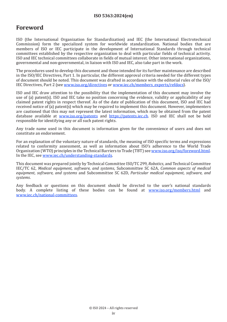 ISO 5363:2024 ISO 5363:2024 - Robotics — Test methods for exoskeleton-type walking RACA robot
Released:19. 04. 2024 - Page 4 preview