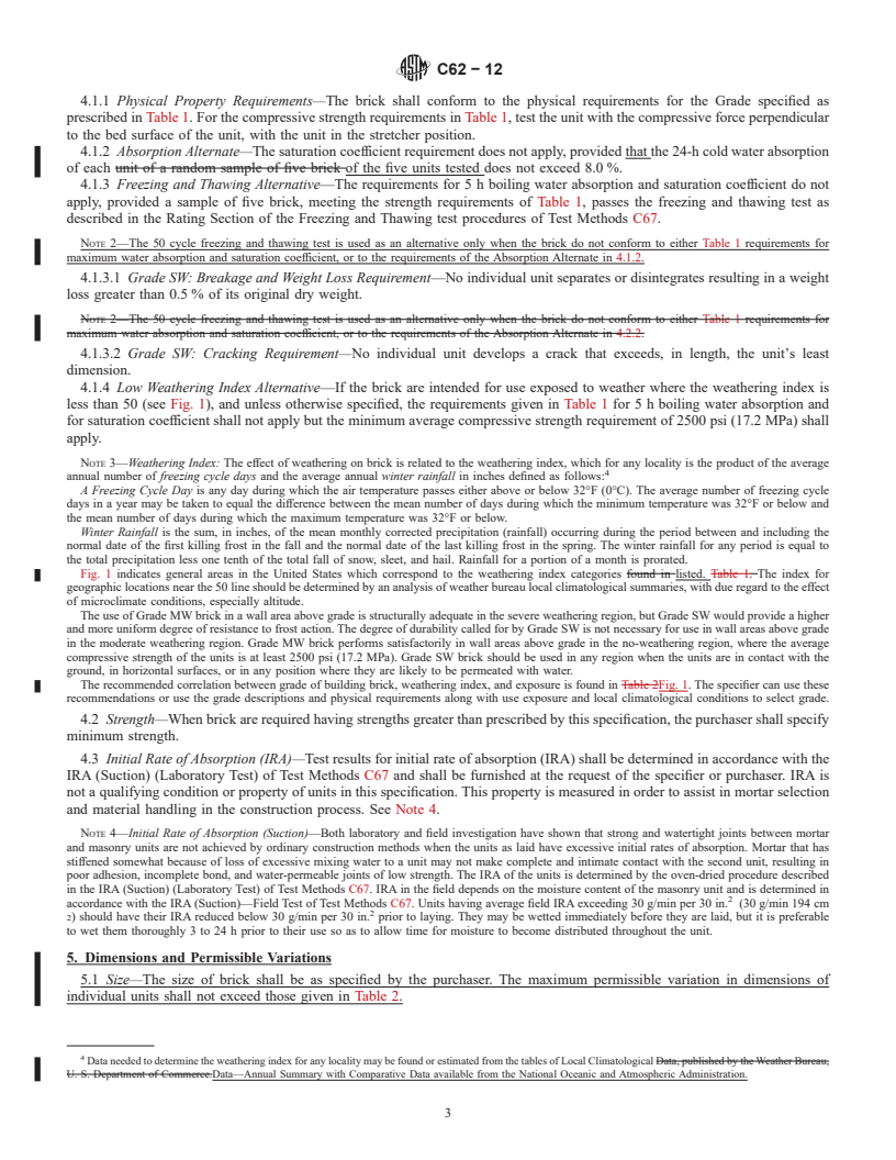REDLINE ASTM C62-12 - Standard Specification for  Building Brick (Solid Masonry Units Made From Clay or Shale)