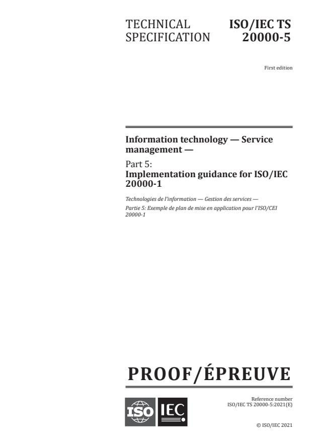 ISO/IEC PRF TS 20000-5 - Information technology -- Service management