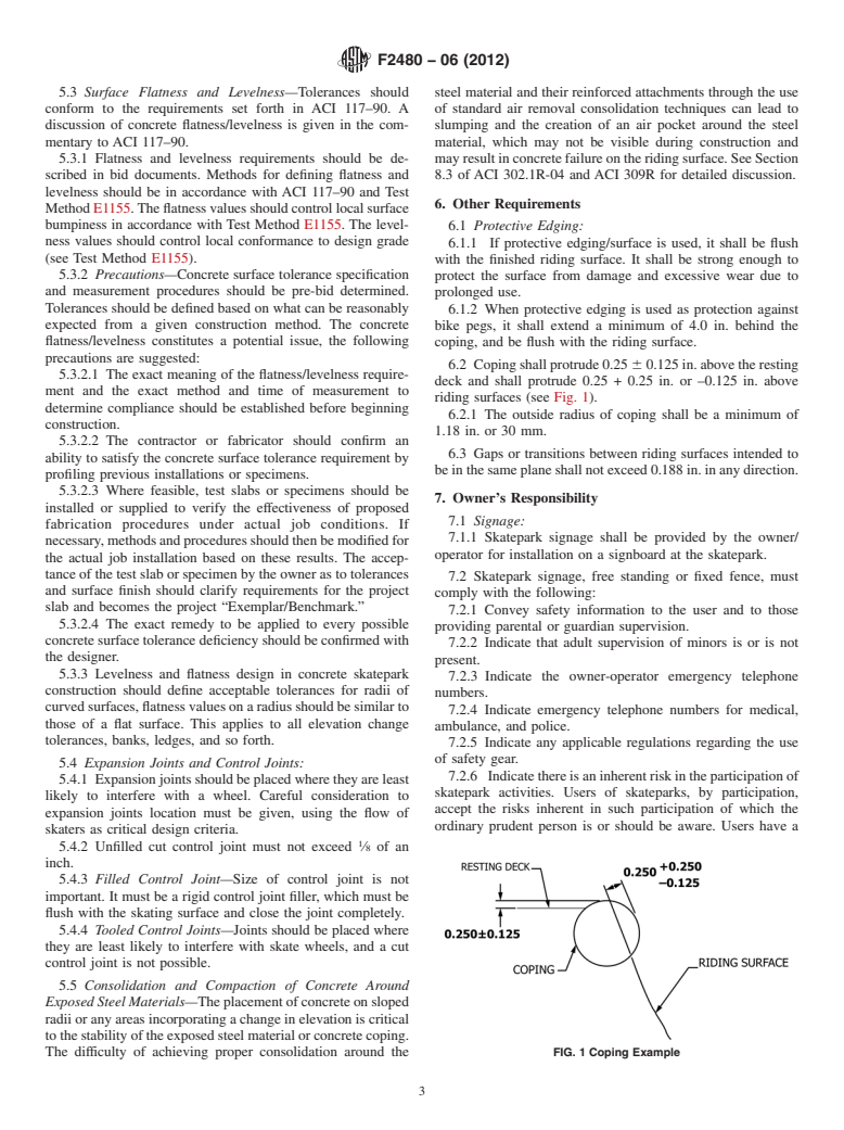 ASTM F2480-06(2012) - Standard Guide for In-ground Concrete Skatepark